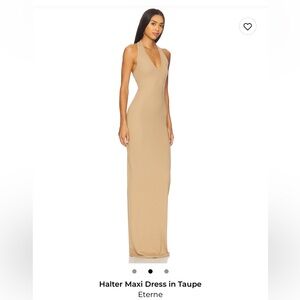 Eterne Halter Maxi Dress in Taupe